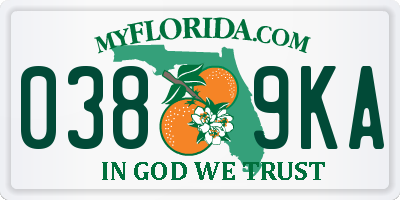 FL license plate 0389KA
