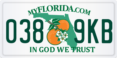 FL license plate 0389KB