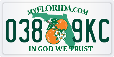 FL license plate 0389KC