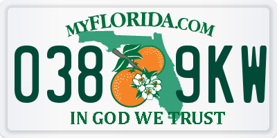 FL license plate 0389KW