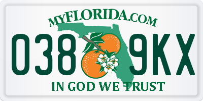 FL license plate 0389KX
