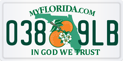 FL license plate 0389LB