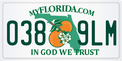 FL license plate 0389LM