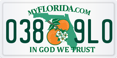 FL license plate 0389LO