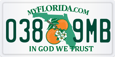 FL license plate 0389MB