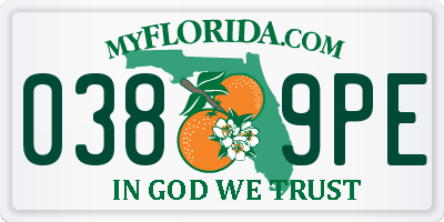 FL license plate 0389PE