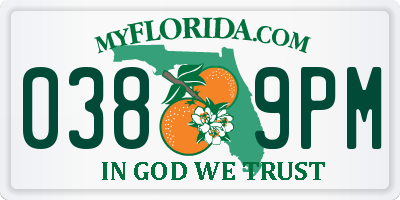 FL license plate 0389PM