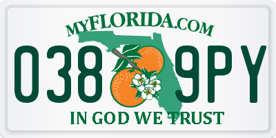 FL license plate 0389PY
