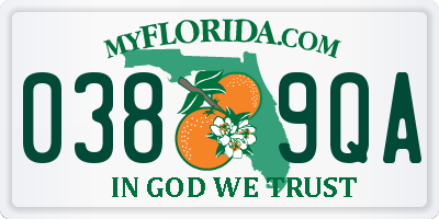 FL license plate 0389QA