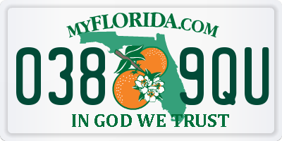FL license plate 0389QU