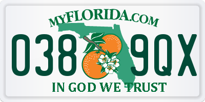 FL license plate 0389QX