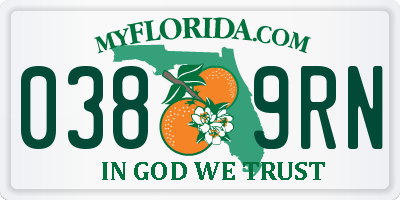 FL license plate 0389RN