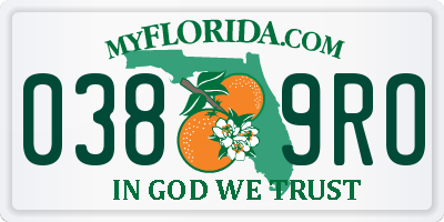 FL license plate 0389RO