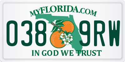 FL license plate 0389RW