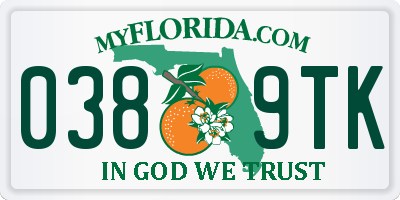 FL license plate 0389TK