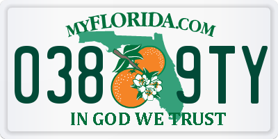 FL license plate 0389TY