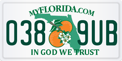 FL license plate 0389UB
