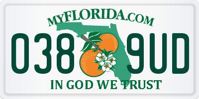 FL license plate 0389UD