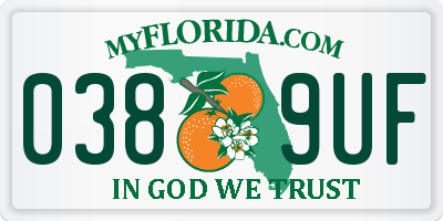 FL license plate 0389UF