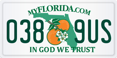 FL license plate 0389US