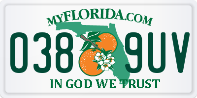 FL license plate 0389UV