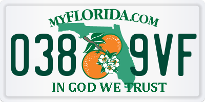 FL license plate 0389VF