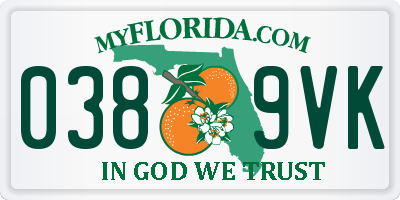 FL license plate 0389VK