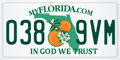 FL license plate 0389VM