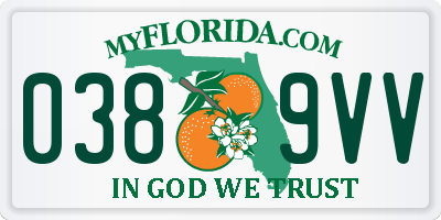 FL license plate 0389VV