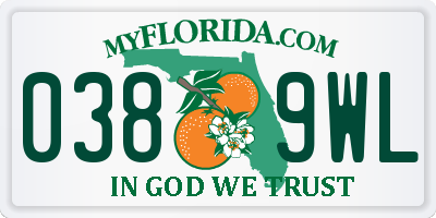 FL license plate 0389WL