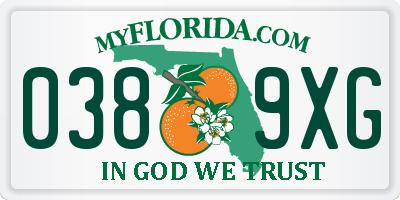 FL license plate 0389XG