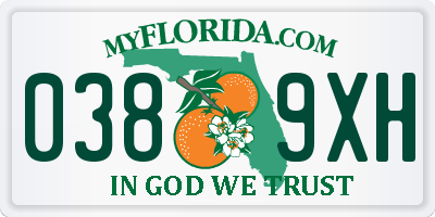 FL license plate 0389XH