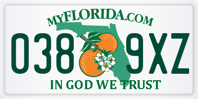 FL license plate 0389XZ