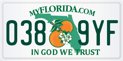 FL license plate 0389YF