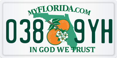 FL license plate 0389YH