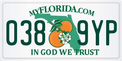 FL license plate 0389YP