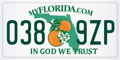 FL license plate 0389ZP