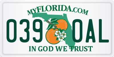 FL license plate 0390AL