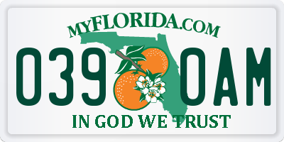 FL license plate 0390AM