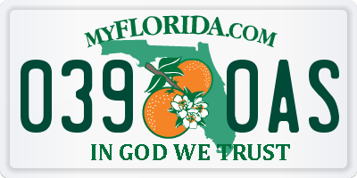 FL license plate 0390AS