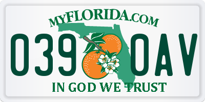 FL license plate 0390AV