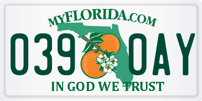FL license plate 0390AY