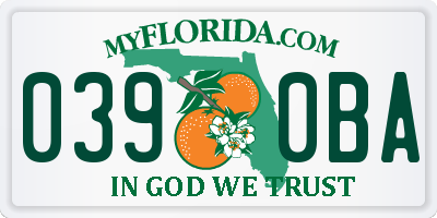FL license plate 0390BA