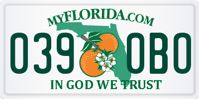 FL license plate 0390BO