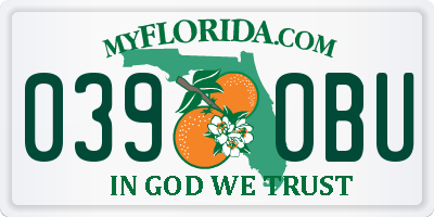 FL license plate 0390BU