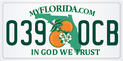 FL license plate 0390CB