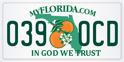 FL license plate 0390CD