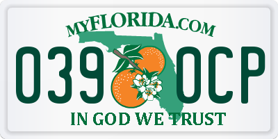 FL license plate 0390CP