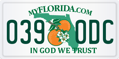 FL license plate 0390DC