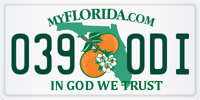 FL license plate 0390DI
